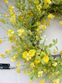 Gisela Graham Yellow Blossom Everlasting Silk Door Wreath