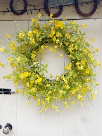 Gisela Graham Yellow Blossom Everlasting Silk Door Wreath