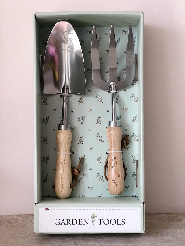 Wrendale Designs Garden Tools Illustrated Stainless Steel Fork & Trowel Set Boxed