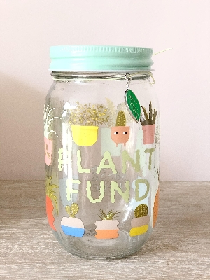 Sass & Belle plant fund money jar