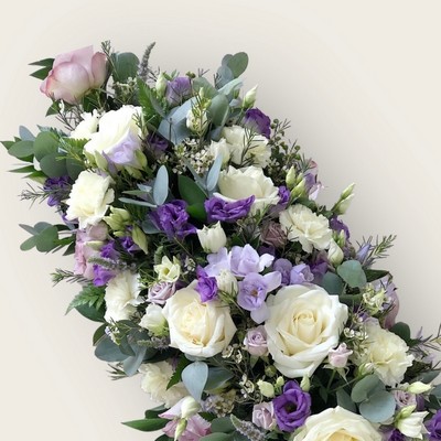 Lilac and White Double Ended Casket Spray