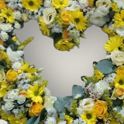 Mixed Yellow and White Open Heart