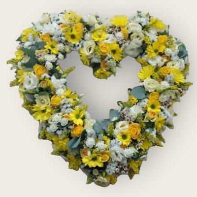 Mixed Yellow and White Open Heart