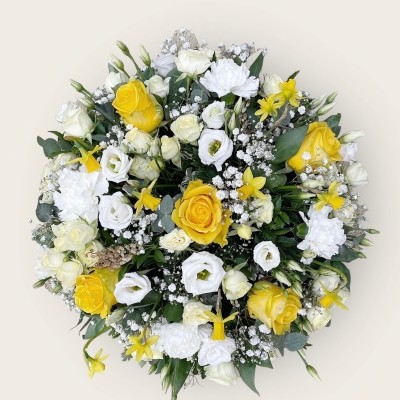 Yellow and white loose posy