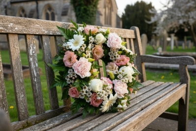 Peach and White Mixed Wreath
