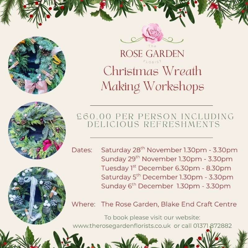 Christmas Wreath Workshop Sunday 6th December