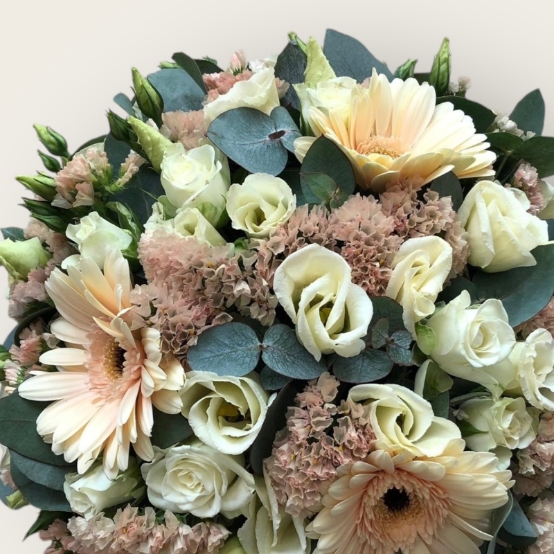 Peach and White Mixed Posy