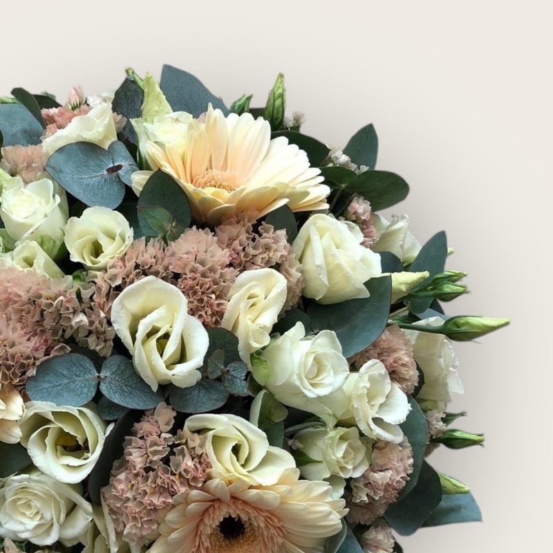 Peach and White Mixed Posy