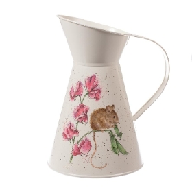 Wrendale Designs The Pea Thief Mouse Flower Tin Jug