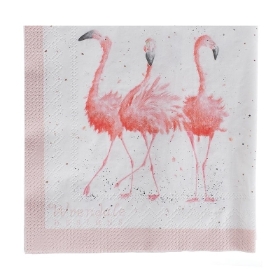 Pretty in Pink Flamingo Lunch Napkins  Packs of 20 3 ply Napkins by Wrendale Design