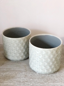 Gisela Graham Grey Honeycomb Ceramic Plant Pot