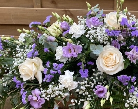 Lilac and White Double Ended Casket Spray
