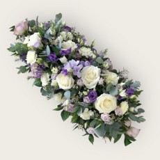 Lilac and White Double Ended Casket Spray