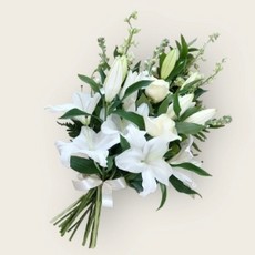 White Lily and Rose Tied Sheaf