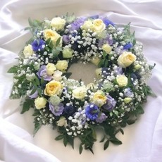 Lemon and Blue Loose Wreath