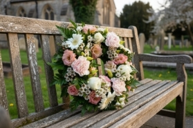 Peach and White Mixed Wreath