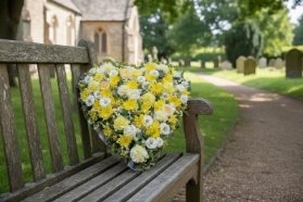 Yellow and White Closed Heart Tribute