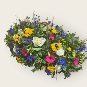 Bright Double Ended Casket Spray