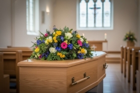 Bright Double Ended Casket Spray