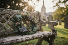 Biodegradable Foliage and Succulent Wreath