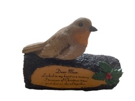Christmas Robin On Log
