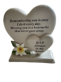 Dad Heart Plaque Grave Decoration