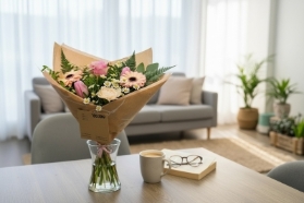 Florist choice wrap of flowers