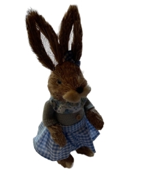 Gisela Graham Bunny in Gingham Dress