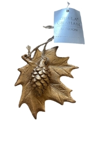Gisela Graham Christmas Decoration   Leaf & Pine Cone