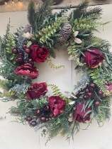 Gisela Graham Floral Christmas Wreath