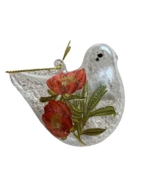 Gisela Graham Glass Chick (Red Flower)