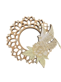 Gisela Graham Gold Wreath Dove Decoration