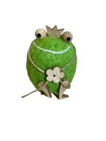 Gisela Graham Green Frog Wooden Feet