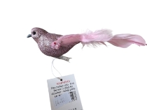 Gisela Graham Pink Bird Decoration