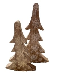 Gisela Graham Set of 2 Wooden Trees