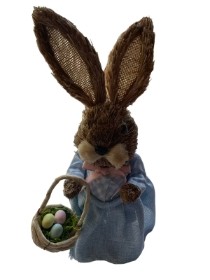 Gisela Graham Wicker Bunny with Eggs