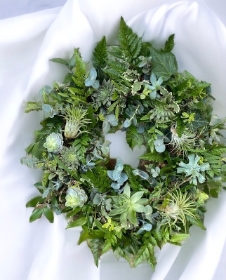 Moss, Foliage and Succulent Wreath