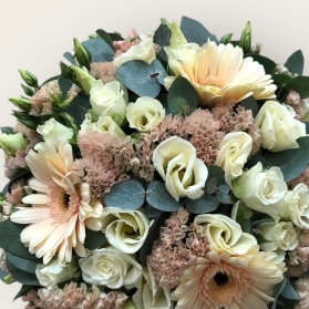 Peach and White Mixed Posy