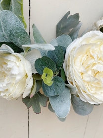 White Rose Hoop Wreath