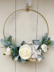 White Rose Hoop Wreath