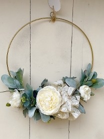 White Rose Hoop Wreath