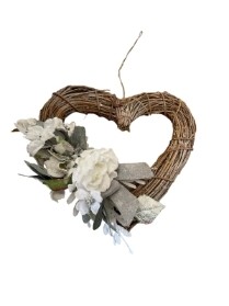 Wicker Heart Christmas Wreath