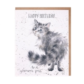 Wrendale Grey Cat Birthday Card